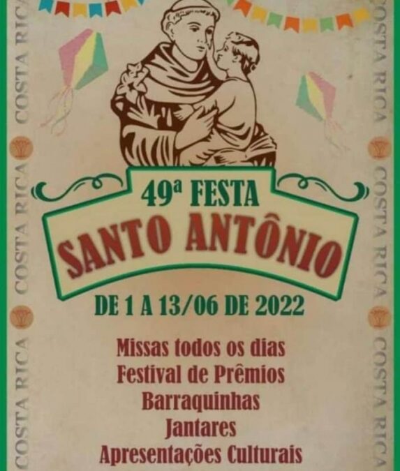 Costa Rica: 49ª Festa de Santo Antônio está repleta de atrações até o dia 13; Confira programação