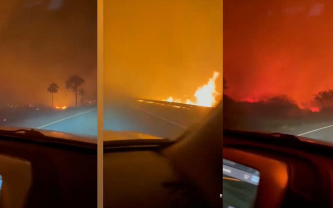 Incêndio toma conta do Buraco das Piranhas e surpreende motoristas na BR-262