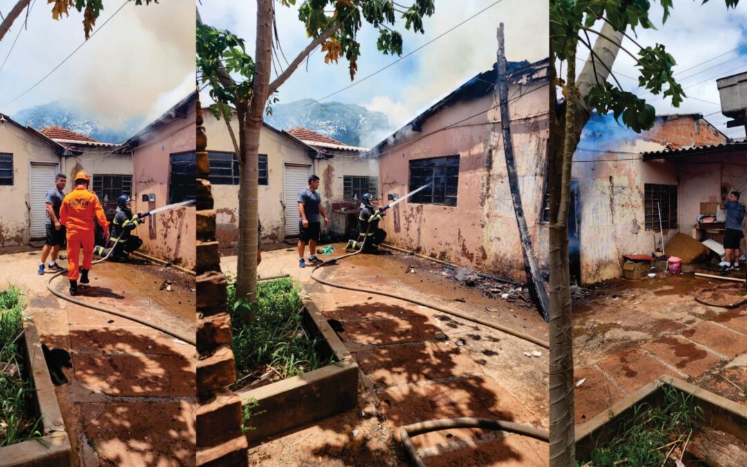 Bombeiros de folga controlam incêndio em residência na Av. Coronel Antonino, em Campo Grande