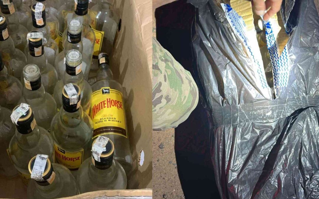 Caminhoneiro é flagrado com carga de garrafas para falsificar whisky na BR-262